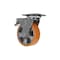 Vestil Polyurethane Swivel With Total Brake Caster 6 In. x 2 In. 1210 lb Orange/Silver CST-VE-6X2PUA-SWTB - alternate 2